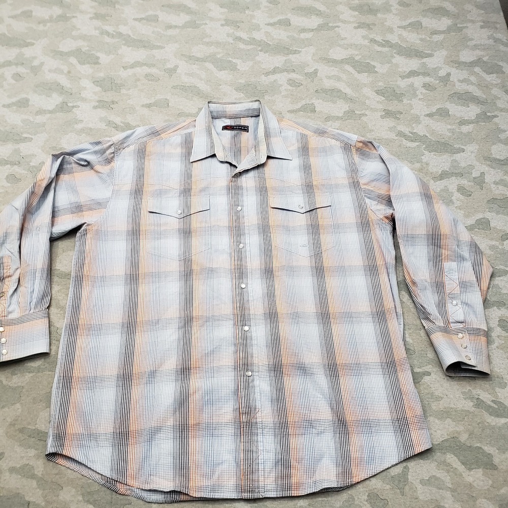 Roper Shirt Mens Blue Pockets Pearl Snap Long Sleeve Western Ranch Rodeo